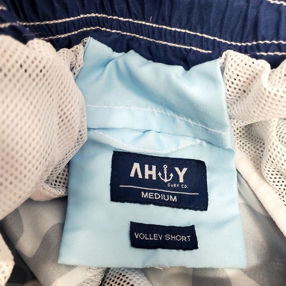 Ahoy Volleyball Shorts/bathing suit  Baby Blue and Navy Size Large - Picture 3 of 7